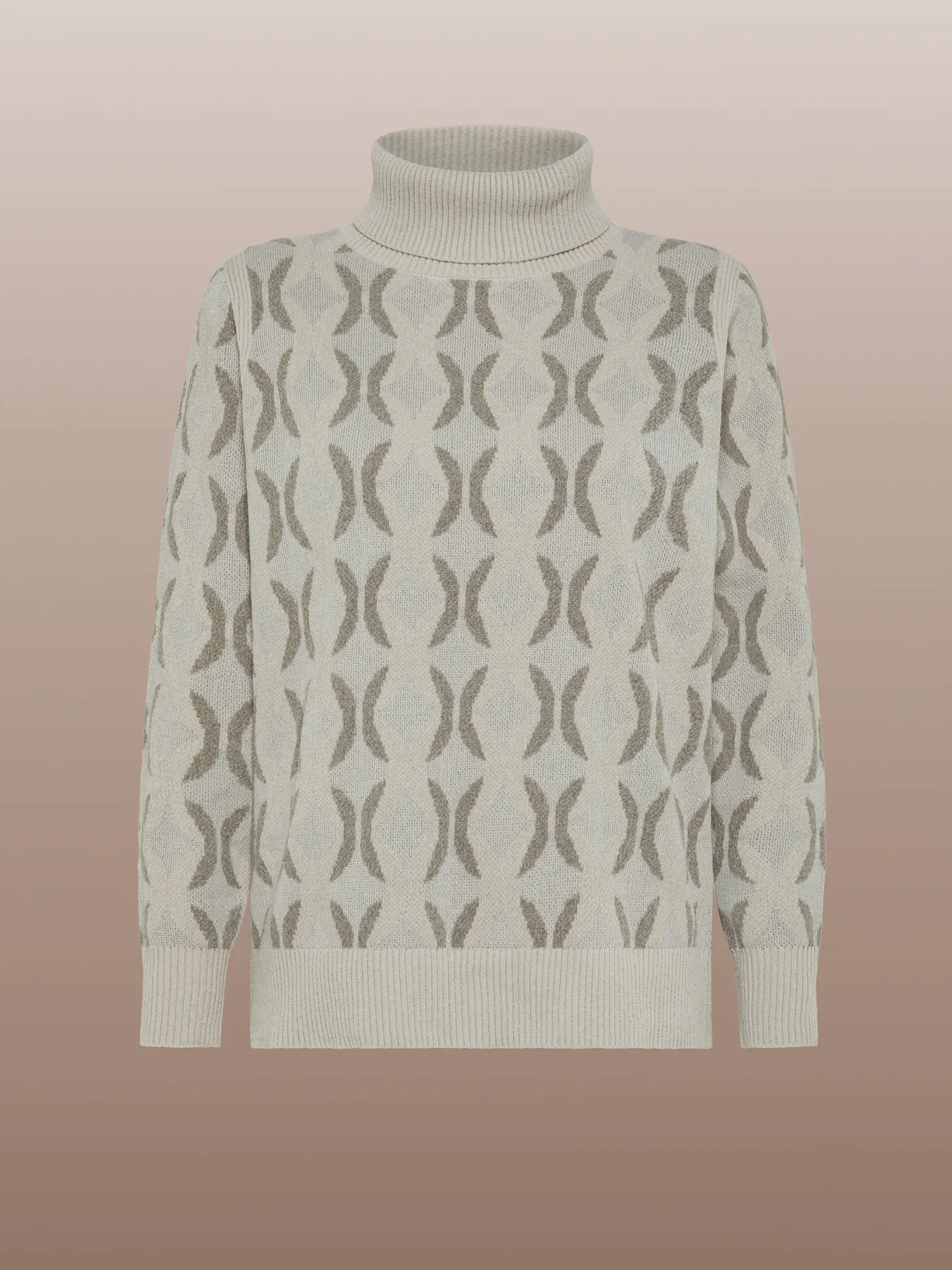 Maglieria*Roberto Ricci Designs Velvet Chain Turtleneck Wom Knit Taupe